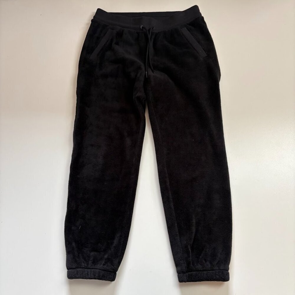 Athleta Double Cozy Karma Recover Pant Jogger Fleece Black Cozy Gym Active Mediu - Picture 4 of 14